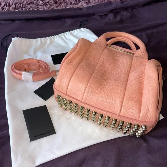 Alexander Wang Studded Pink Leather Crossbody Bag - Picture 17 of 17